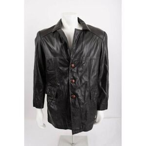 Phase 2 Mens Genuine Leather Trench Coat Jacket M